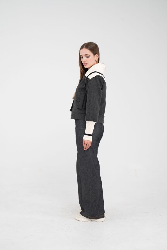 Oversize Fermuarlı Sweat Ceket K1720 - 17