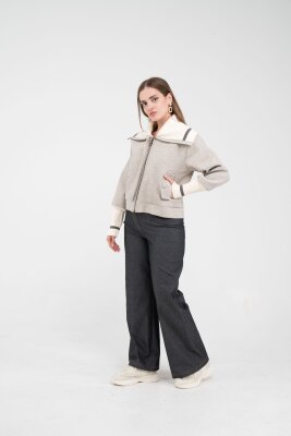 Oversize Fermuarlı Sweat Ceket K1720 - 24