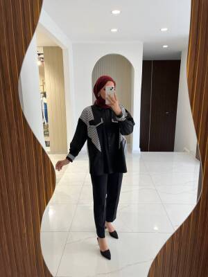 Parça Detaylı Cep Aksesurlı Simetrik Kesim Oversize Basıc Gömlek GMK16046 - 20