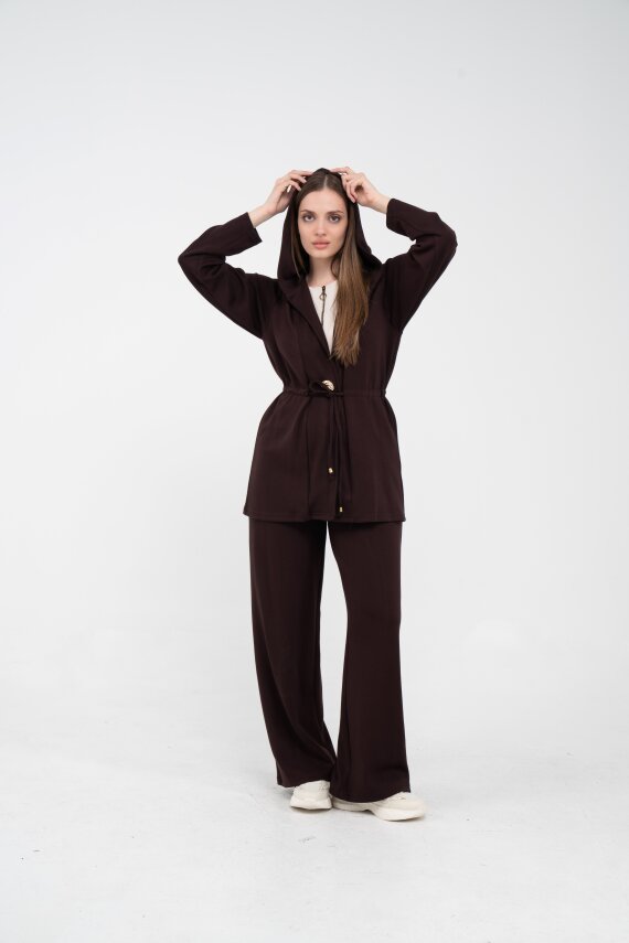 Rahat Kalıp Kapüşonlu Kadın Takım 1726 - 34