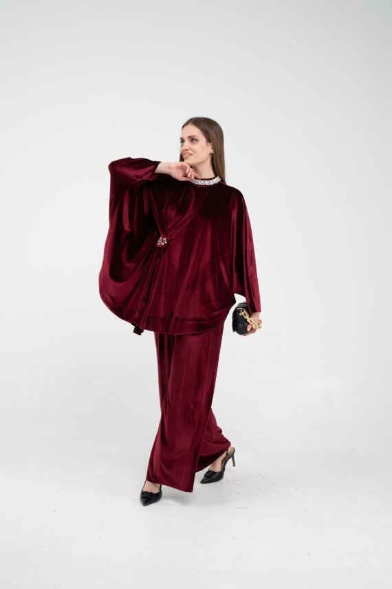 Taş Detaylı Kadife Takım K8048 - 3