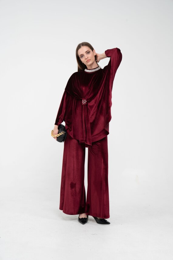 Taş Detaylı Kadife Takım K8048 - 7