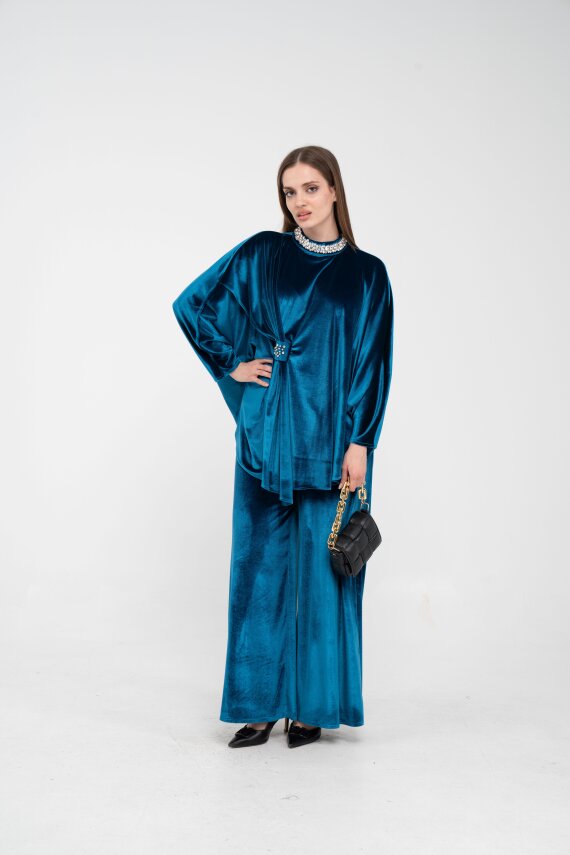 Taş Detaylı Kadife Takım K8048 - 10