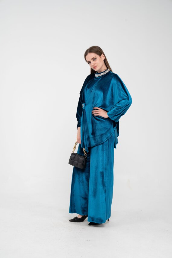 Taş Detaylı Kadife Takım K8048 - 11