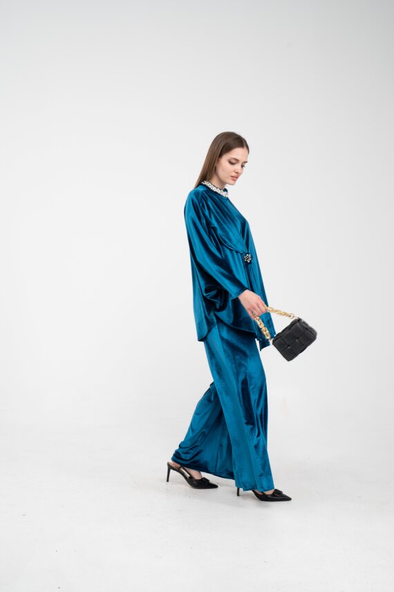 Taş Detaylı Kadife Takım K8048 - 12