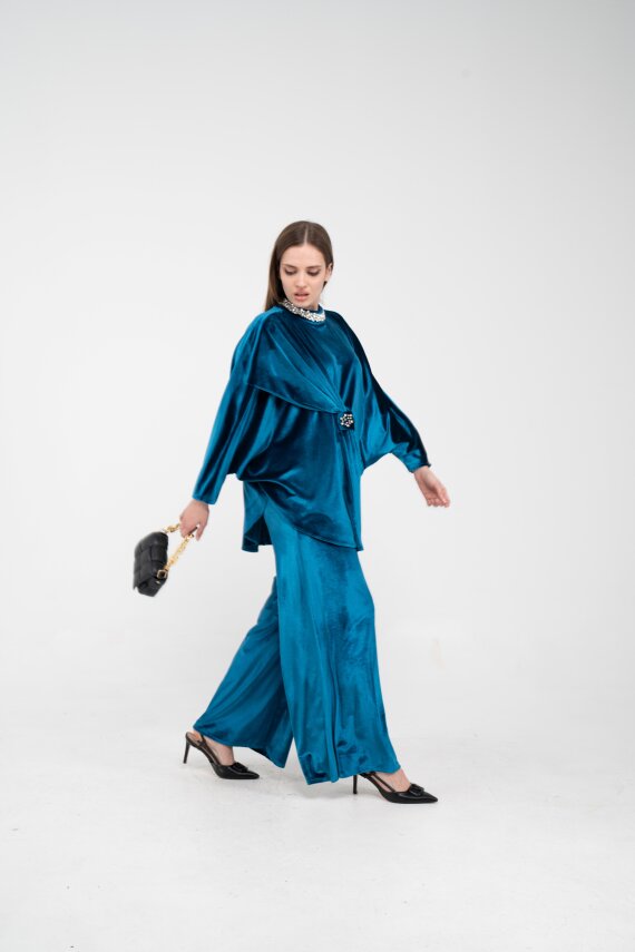 Taş Detaylı Kadife Takım K8048 - 13