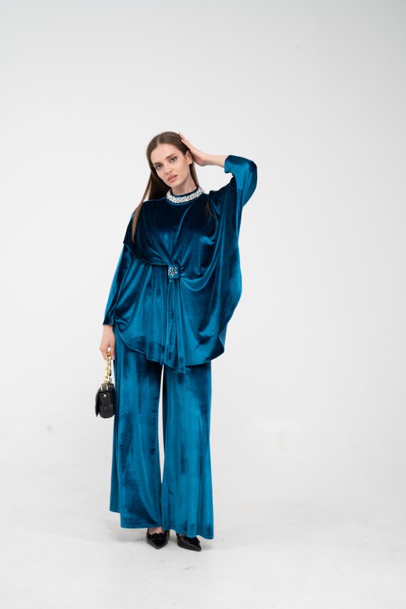 Taş Detaylı Kadife Takım K8048 - 14