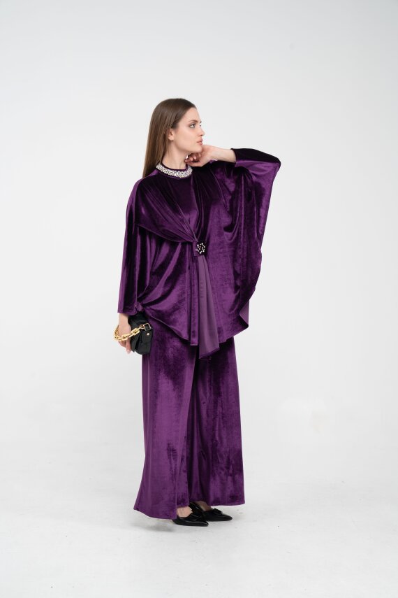 Taş Detaylı Kadife Takım K8048 - 20