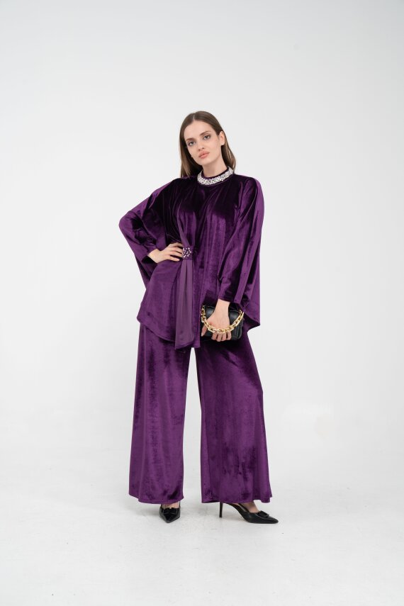 Taş Detaylı Kadife Takım K8048 - 21