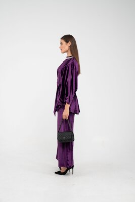 Taş Detaylı Kuşaklı Kadife Takım K8049 - 10