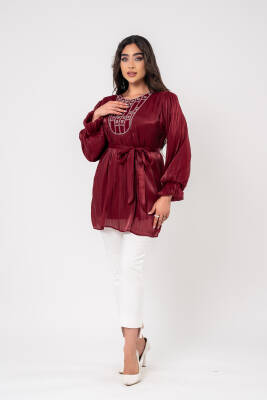Taş işlemeli Kemer Detaylı Bluz BLZ16086 - 8