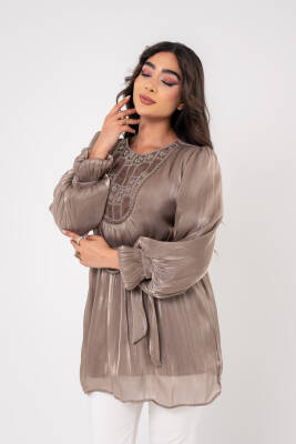 Taş işlemeli Kemer Detaylı Bluz BLZ16086 - 8