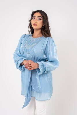 Taş işlemeli Kemer Detaylı Bluz BLZ16086 - 5