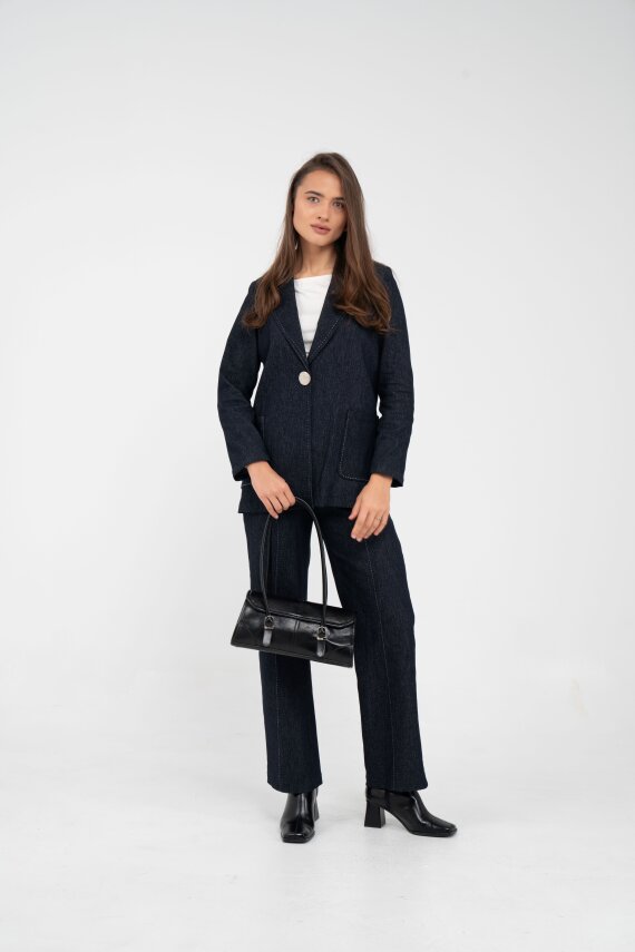 Tek Düğme Detaylı Alt Üst Kadın Takım K8075 - 1