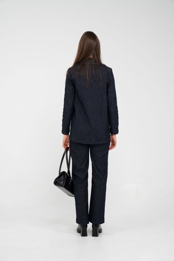 Tek Düğme Detaylı Alt Üst Kadın Takım K8075 - 6