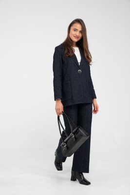 Tek Düğme Detaylı Alt Üst Kadın Takım K8075 - 5