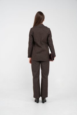 Tek Düğme Detaylı Alt Üst Kadın Takım K8075 - 13