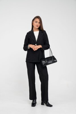 Tek Düğme Detaylı Alt Üst Kadın Takım K8075 - 14