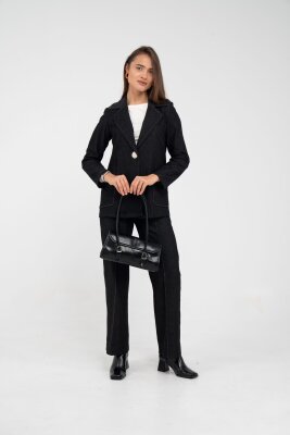 Tek Düğme Detaylı Alt Üst Kadın Takım K8075 - 16