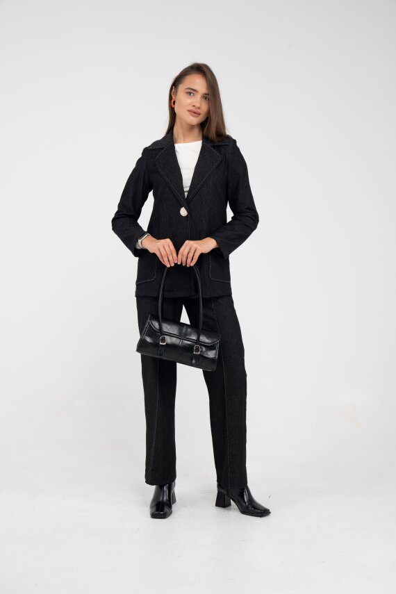 Tek Düğme Detaylı Alt Üst Kadın Takım K8075 - 16