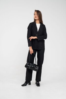 Tek Düğme Detaylı Alt Üst Kadın Takım K8075 - 17