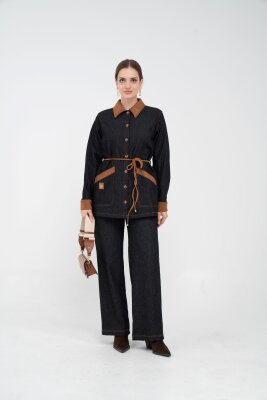 Kuşaklı Denim Kadın Takım 1755 - SASİLVA