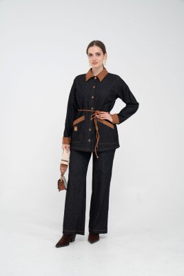 Kuşaklı Denim Kadın Takım 1755 - 2