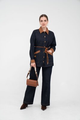 Kuşaklı Denim Kadın Takım 1755 - 9