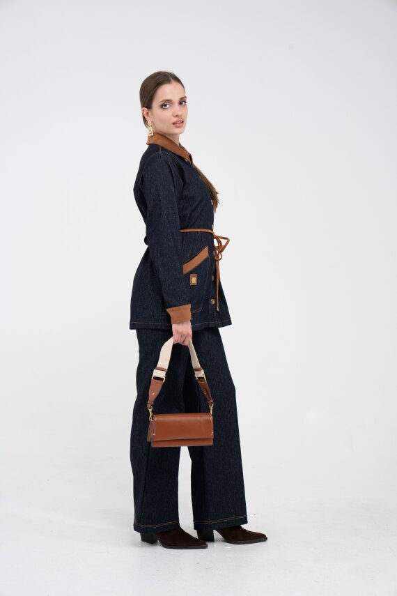 Kuşaklı Denim Kadın Takım 1755 - 13