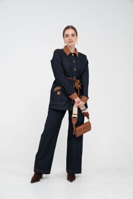 Kuşaklı Denim Kadın Takım 1755 - 15