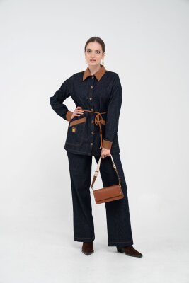 Kuşaklı Denim Kadın Takım 1755 - 16