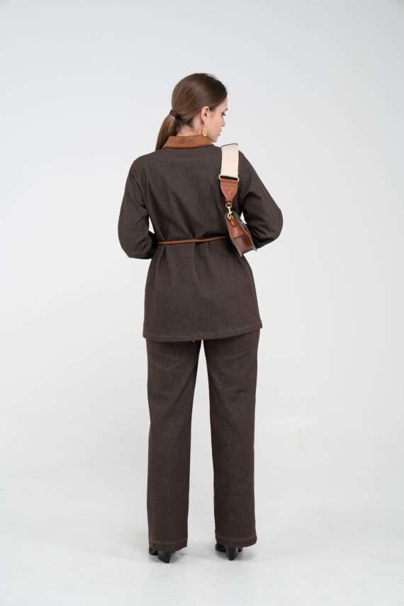 Kuşaklı Denim Kadın Takım 1755 - 25