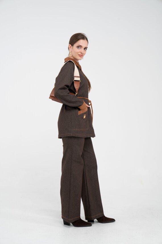 Kuşaklı Denim Kadın Takım 1755 - 21