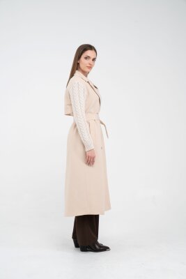 Triko Kollu Kemerli Trençkot K8070 - 3