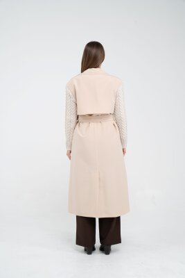 Triko Kollu Kemerli Trençkot K8070 - 4