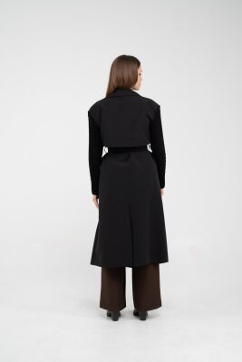 Triko Kollu Kemerli Trençkot K8070 - 14