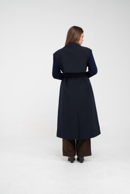 Triko Kollu Kemerli Trençkot K8070 - 23