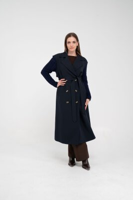 Triko Kollu Kemerli Trençkot K8070 - 24