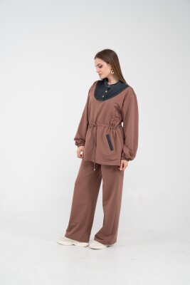 Yaka Detaylı Bel Büzgülü Kadın Takım 1719 - 3