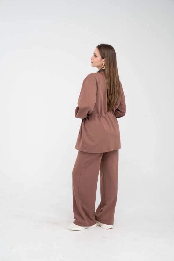 Yaka Detaylı Bel Büzgülü Kadın Takım 1719 - 7