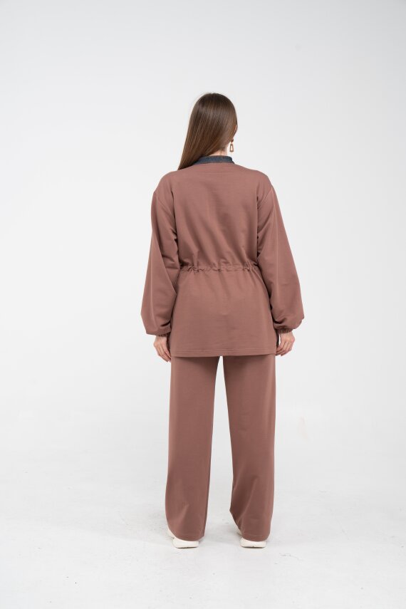 Yaka Detaylı Bel Büzgülü Kadın Takım 1719 - 8