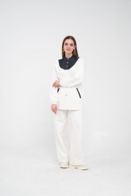 Yaka Detaylı Bel Büzgülü Kadın Takım 1719 - 9