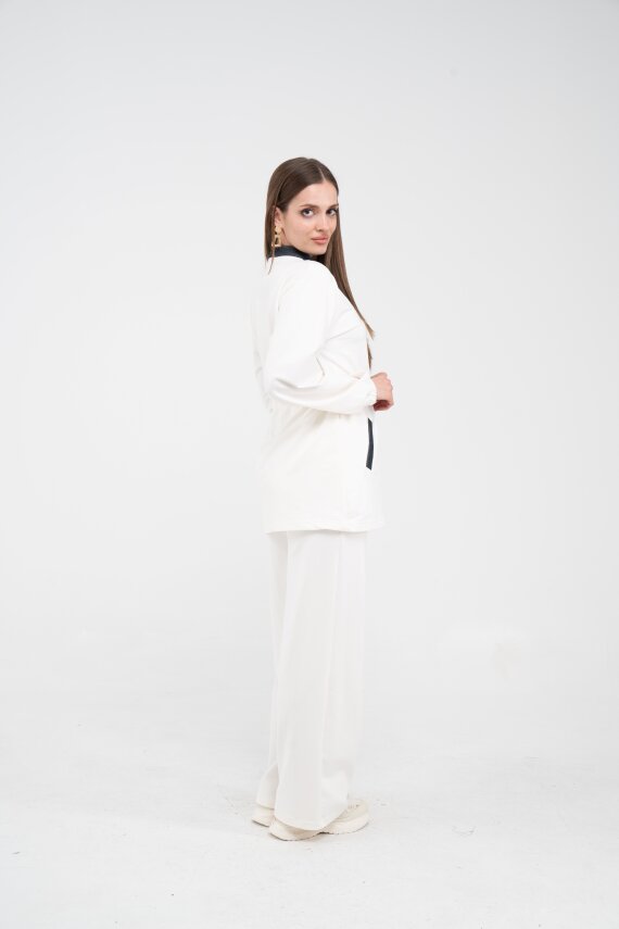 Yaka Detaylı Bel Büzgülü Kadın Takım 1719 - 12