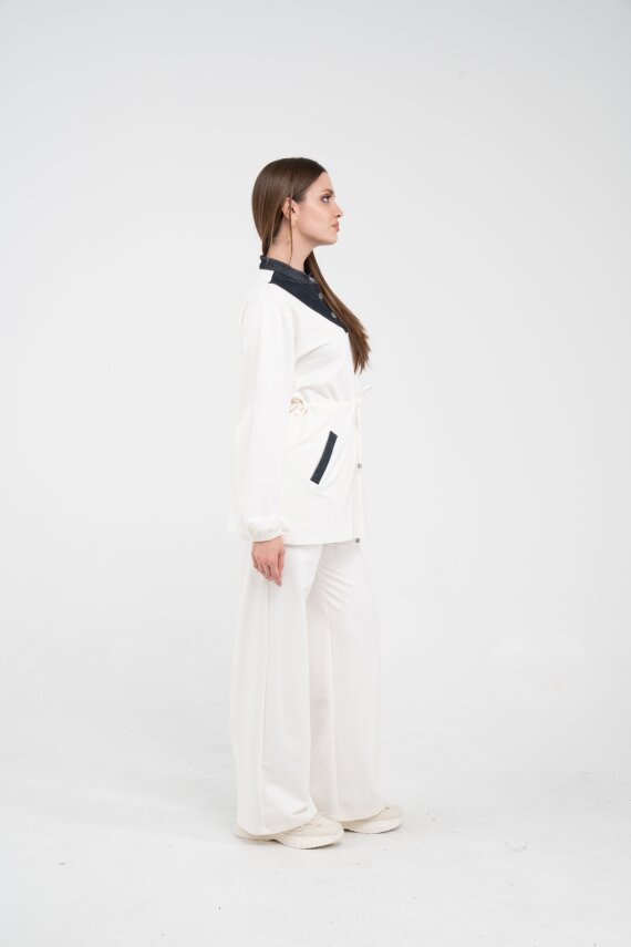 Yaka Detaylı Bel Büzgülü Kadın Takım 1719 - 13