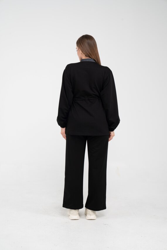 Yaka Detaylı Bel Büzgülü Kadın Takım 1719 - 24