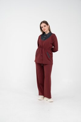 Yaka Detaylı Bel Büzgülü Kadın Takım 1719 - 34