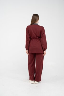 Yaka Detaylı Bel Büzgülü Kadın Takım 1719 - 40