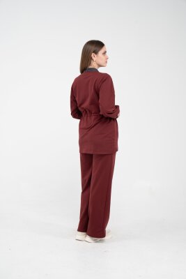 Yaka Detaylı Bel Büzgülü Kadın Takım 1719 - 36