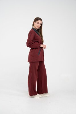 Yaka Detaylı Bel Büzgülü Kadın Takım 1719 - 37