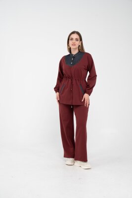 Yaka Detaylı Bel Büzgülü Kadın Takım 1719 - 39